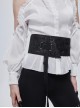 Gothic Style Exquisite Three Dimensional Jacquard Fabric Side Eyelet Decoration Black Simple Belt