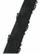 Gothic Style Exquisite Three Dimensional Jacquard Fabric Side Eyelet Decoration Black Simple Belt