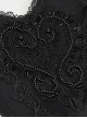 Gothic Style Lace Applique Beaded Front Center Decoration Adjustable Strap Black Daily Simple Bag