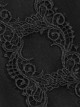 Gothic Style Lace Applique Beaded Front Center Decoration Adjustable Strap Black Daily Simple Bag