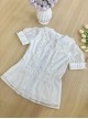 Clear Sky Series Lace Doll Collar Ribbon Bowknot Versatile Classic Lolita Inner Soft Puff Shirt