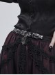 Gothic Style Hand-Sewn Gorgeous Colored Diamonds With Tassel Pendants Black Elastic Belt