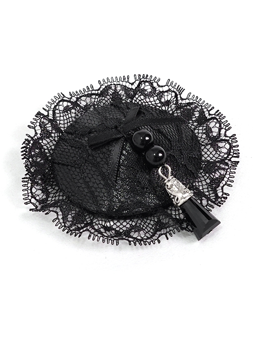 Gothic Style Sexy Black Lace With Bow Pendant Wild Nipple Cover