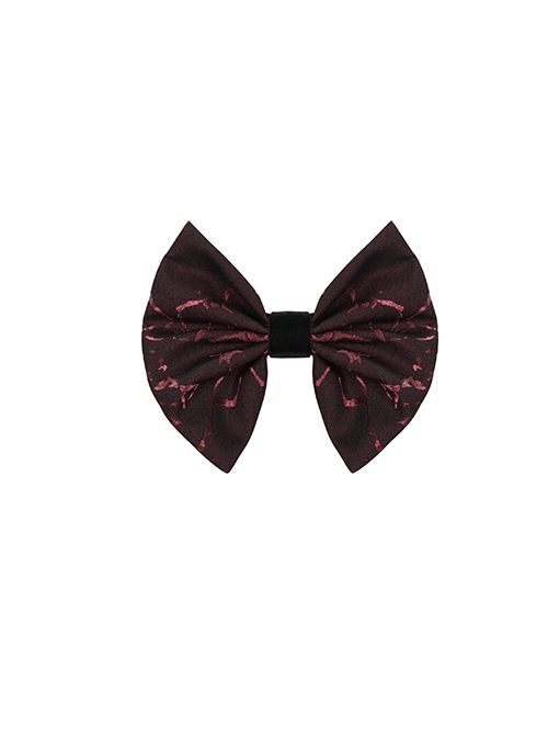 Gothic Style Handsome Flocking Crack Adjustable Red Bow Tie