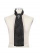 Gothic Style Handsome Printed Braided With Gem Brooch Black Men's Neck Scarf