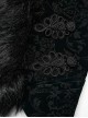 Gothic Style Plush Splicing Exquisite Woven Button Black Velvet Dark Pattern Retro Dark Green Slim Short Coat