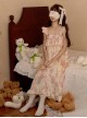 Sleepy Bear Series Apricot Small Flying Sleeve Ruffle Ribbon Suspender Nightdress Loose Sweet Lolita Dress