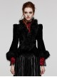 Gothic Style Exquisite Embossed Velvet Gorgeous Plush Splicing Vintage Black Long Sleeves Short Cost