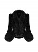 Gothic Style Exquisite Embossed Velvet Gorgeous Plush Splicing Vintage Black Long Sleeves Short Cost