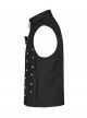 Punk Style Handsome Stand Collar Cool Metal Rivet Decoration Non Stretch Twill Fabric Black Vest