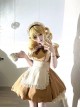 Kiss Kiss Series Colorful Versatile Doll Collar Bowknot Little Maid Ruffled Apron Sweet Lolita Puff Sleeve Short Dress