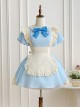 Kiss Kiss Series Colorful Versatile Doll Collar Bowknot Little Maid Ruffled Apron Sweet Lolita Puff Sleeve Short Dress