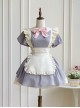 Kiss Kiss Series Colorful Versatile Doll Collar Bowknot Little Maid Ruffled Apron Sweet Lolita Puff Sleeve Short Dress