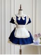 Kiss Kiss Series Colorful Versatile Doll Collar Bowknot Little Maid Ruffled Apron Sweet Lolita Puff Sleeve Short Dress