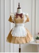 Kiss Kiss Series Colorful Versatile Doll Collar Bowknot Little Maid Ruffled Apron Sweet Lolita Puff Sleeve Short Dress