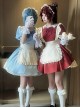 Kiss Kiss Series Colorful Versatile Doll Collar Bowknot Little Maid Ruffled Apron Sweet Lolita Puff Sleeve Short Dress