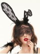 Gothic Style Sexy Lace Mysterious Rabbit Ears Half Covered Black Veil