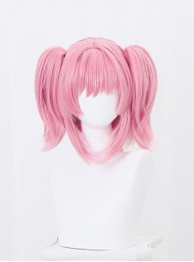Magical Girl Series Cute Pink Madoka Kaname Cosplay Choppy Bangs Twin Ponytails Sweet Lolita Wig