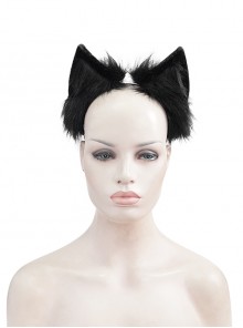 Gothic Style Sexy Plush Cute Cat Ears Black Personality Female Headdress