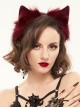 Gothic Style Sexy Plush Cute Cat Ears Red Personality Female Headdress