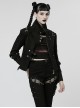 Punk Style Stand Collar Decadent Wash Old Effect Handsome Metal Rivet Black Long Sleeves Denim Jacket