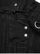 Punk Style Stand Collar Decadent Wash Old Effect Handsome Metal Rivet Black Long Sleeves Denim Jacket