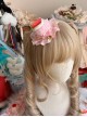 Tea Party Cloth Mini Pink Cakes Strawberry Dessert Sweet Lolita Lace Hairpin Little Hat