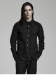 Gothic Style Elegant Lapel Delicate Lace Shoulder Drawstrings Vintage Light Black Long Sleeves Shirt