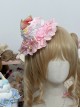 Simulated Cute Double Strawberry Cake Pink Cream Fluffy Lace Ribbon Bowknot Sweet Lolita High Hat