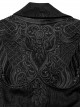 Gothic Style Pointed Lapel Crystal Pendant Decoration Mysterious Lace Applique Black Chiffon Long Cape