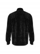 Punk Style Luxury Velvet Personality X Shape Button Chain Decoration Black Long Sleeves Male Shirt