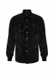 Punk Style Luxury Velvet Personality X Shape Button Chain Decoration Black Long Sleeves Male Shirt