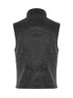 Punk Style Cool Stand Collar Unique Split Design Metal Skull Zipper Anti Apocalyptic Rebel Gray Male Vest