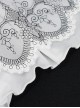 Gothic Style Exquisite Black Embroidered Lace Adjustable Chiffon Layered Ruffles White Oversleeves