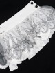 Gothic Style Exquisite Black Embroidered Lace Adjustable Chiffon Layered Ruffles White Oversleeves