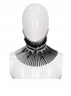 Gothic Style Lace Hard Net With Hand-Sewn Three-Dimensional Ribbon Water Drop Beads Black And White Pleated Collar