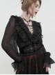 Gothic Style Exquisite Weft Velvet Front Center Button With Metal Pattern Piece Adjustable Black Suede Girdle