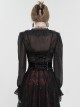 Gothic Style Exquisite Weft Velvet Front Center Button With Metal Pattern Piece Adjustable Black Suede Girdle