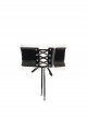 Gothic Style Exquisite Weft Velvet Front Center Button With Metal Pattern Piece Adjustable Black Suede Girdle