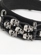 Gothic Style Personalized Metal Skull Braided Rope Retro Glossy Striped Black Braided Headband