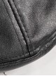 Gothic Style Handsome Shiny Front Middle Skull Pin Decoration Black Imitation Leather Adjustable Beret