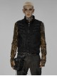 Punk Style Handsome Stand Collar Metal Skull Claw Zipper Unique Split Design Doomsday Sense Black Male Vest