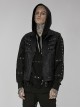 Punk Style Handsome Stand Collar Metal Skull Claw Zipper Unique Split Design Doomsday Sense Black Male Vest