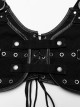 Punk Style Personalized Metal Snake Shaped Sawtooth Buckle Adjustable Shoulder Strap Cross Straps Black Vest