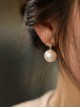 Light Luxurious White Pearl Retro Fringe Palace Cheongsam Accessory Simple Temperament Classical Lolita Stud Earring