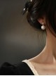 Light Luxurious White Pearl Retro Fringe Palace Cheongsam Accessory Simple Temperament Classical Lolita Stud Earring