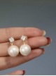 Light Luxurious White Pearl Retro Fringe Palace Cheongsam Accessory Simple Temperament Classical Lolita Stud Earring