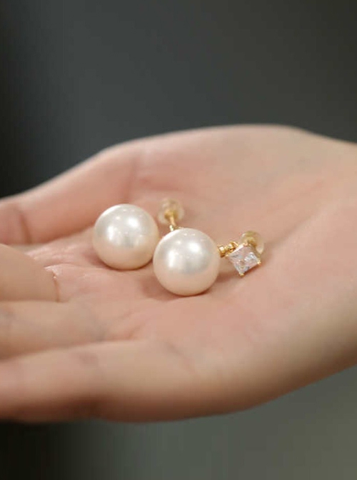 Light Luxurious White Pearl Retro Fringe Palace Cheongsam Accessory Simple Temperament Classical Lolita Stud Earring