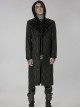 Gothic Style Elegant Lapel Fake Two Piece Design Retro Woven Pattern Simple Black Mid Length Male Coat