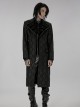 Gothic Style Elegant Lapel Fake Two Piece Design Retro Woven Pattern Simple Black Mid Length Male Coat